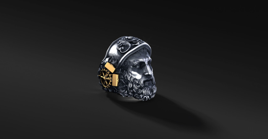 Sygnet Hefajstos: Srebrno-Brązowy Wizerunek Greckiego Boga Sygnet Hefajstos: Srebrno-Brązowy Wizerunek Greckiego Boga