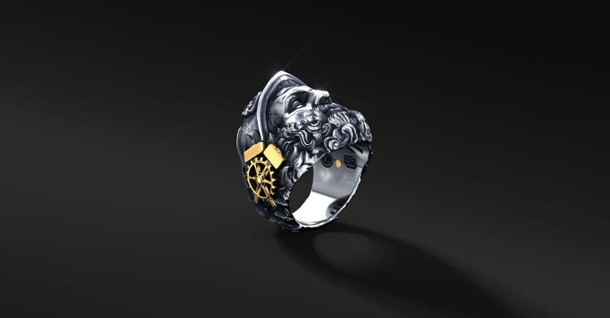 Sygnet Hefajstos: Srebrno-Brązowy Wizerunek Greckiego Boga Sygnet Hefajstos: Srebrno-Brązowy Wizerunek Greckiego Boga