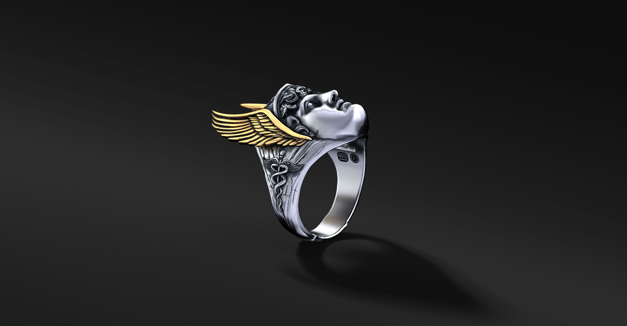 Sygnet Hermes: Wizerunek Boga ze Złotymi Skrzydłami