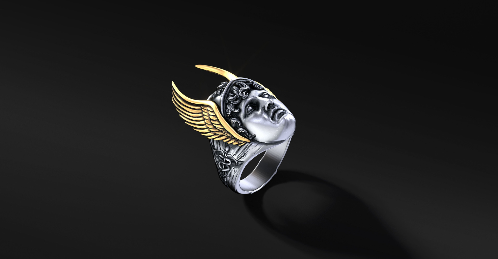 Sygnet Hermes: Wizerunek Boga ze Złotymi Skrzydłami