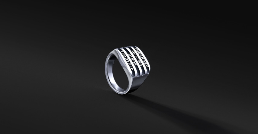Personalizowany sygnet z napisami ELEGANT SIGNATURE