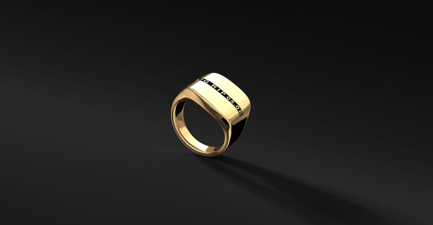 Personalizowany sygnet z napisami ELEGANT SIGNATURE