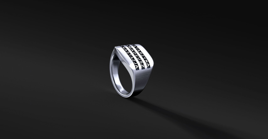 Personalizowany sygnet z napisami ELEGANT SIGNATURE