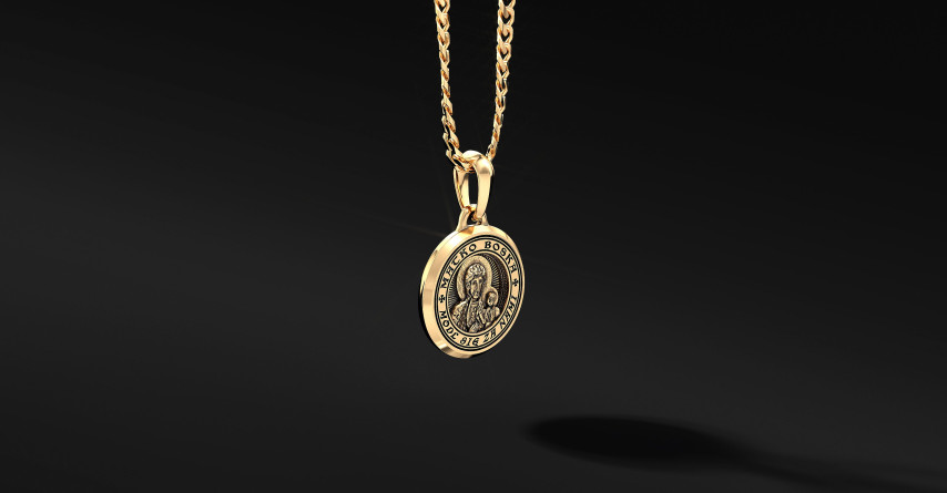 Złoty Medalik z Matką Boską Częstochowską  I ENIGMA Jubiler
