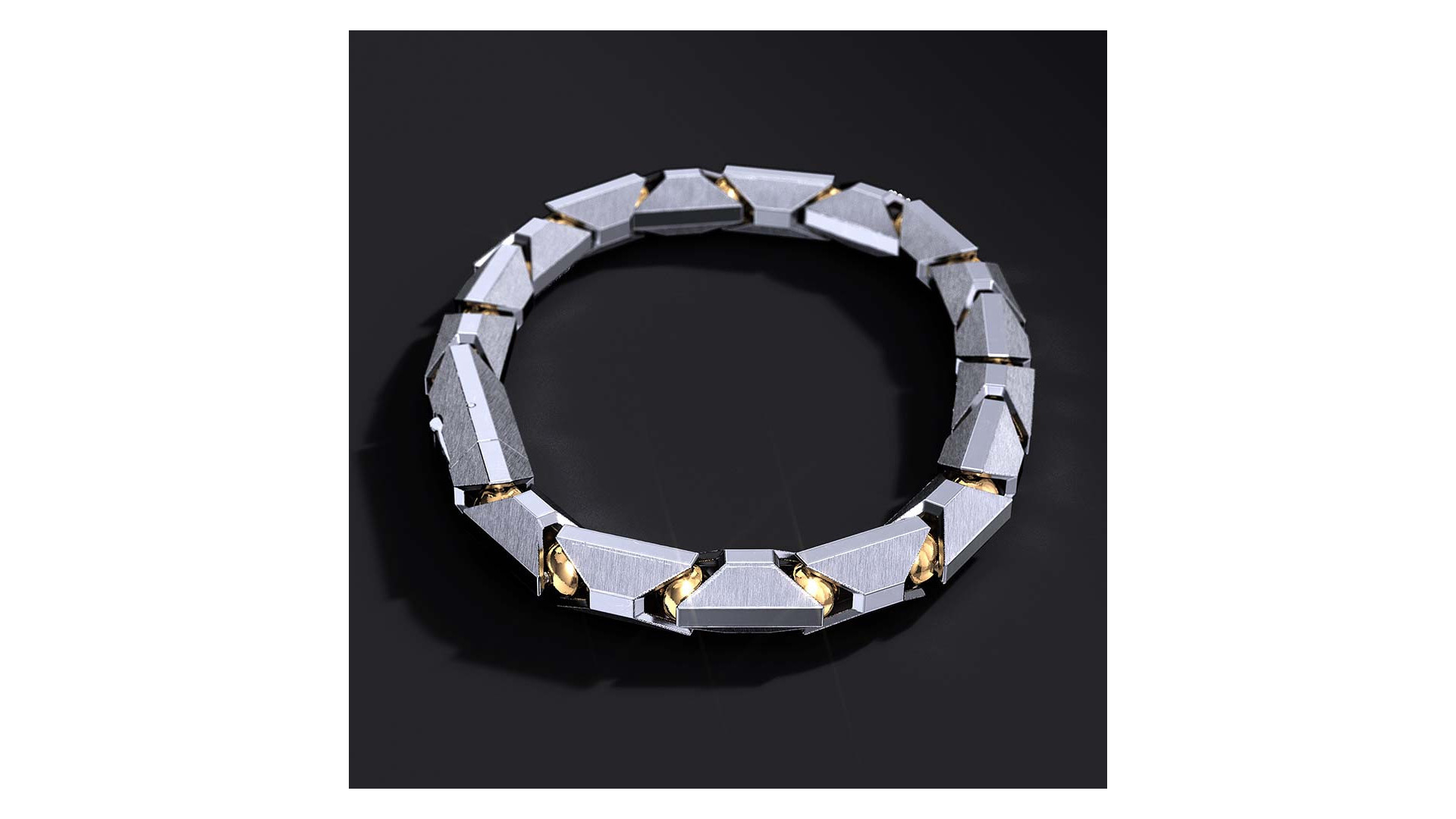 Bransoleta "Ironclad" – Srebrna Bransoletka 925 z Brązowymi Przegubami Kulowymi