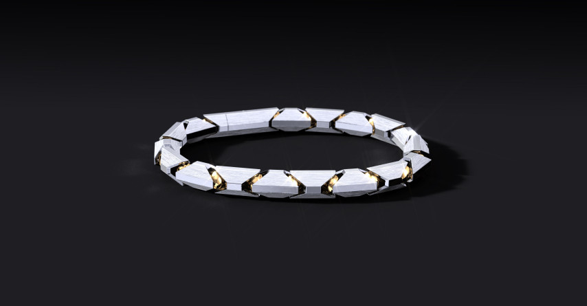 Bransoleta "Ironclad" – Srebrna Bransoletka 925 z Brązowymi Przegubami Kulowymi