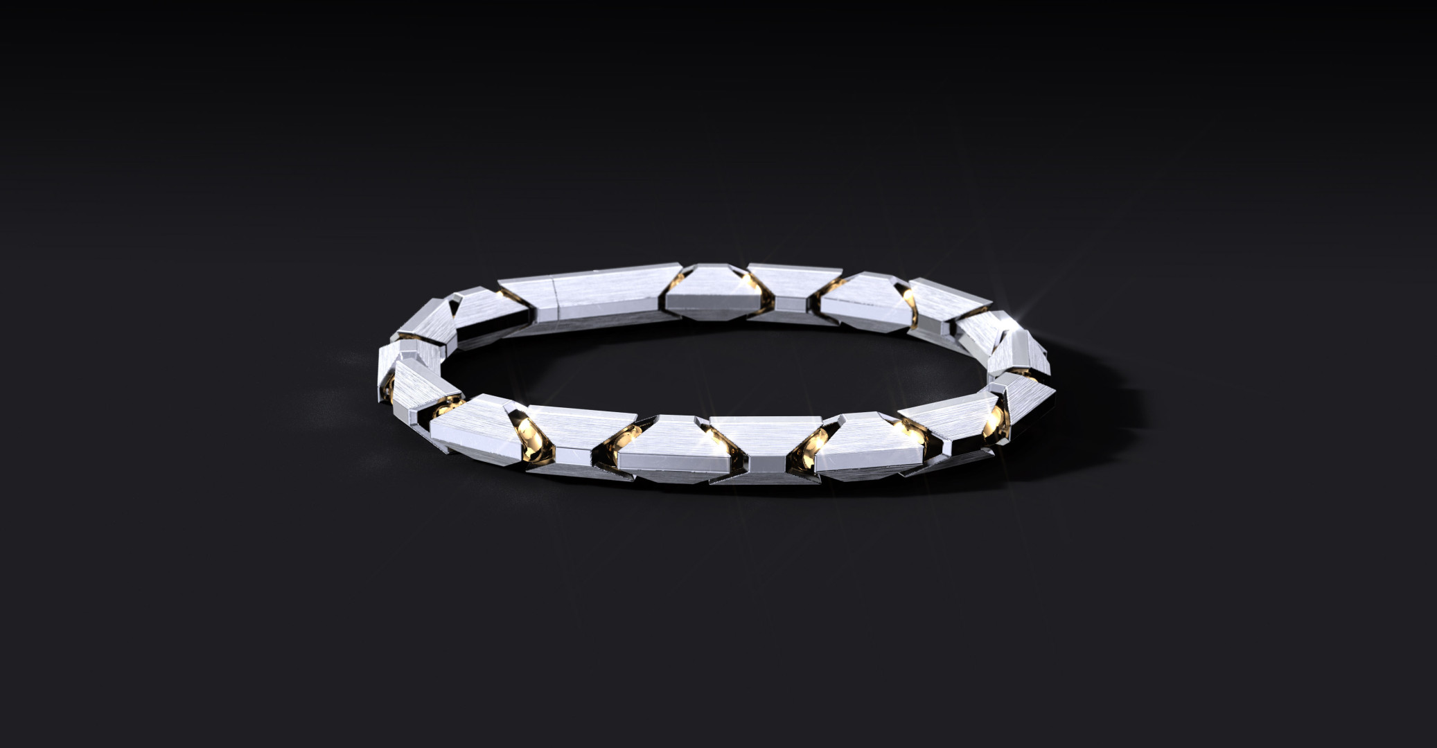 Bransoleta "Ironclad" – Srebrna Bransoletka 925 z Brązowymi Przegubami Kulowymi