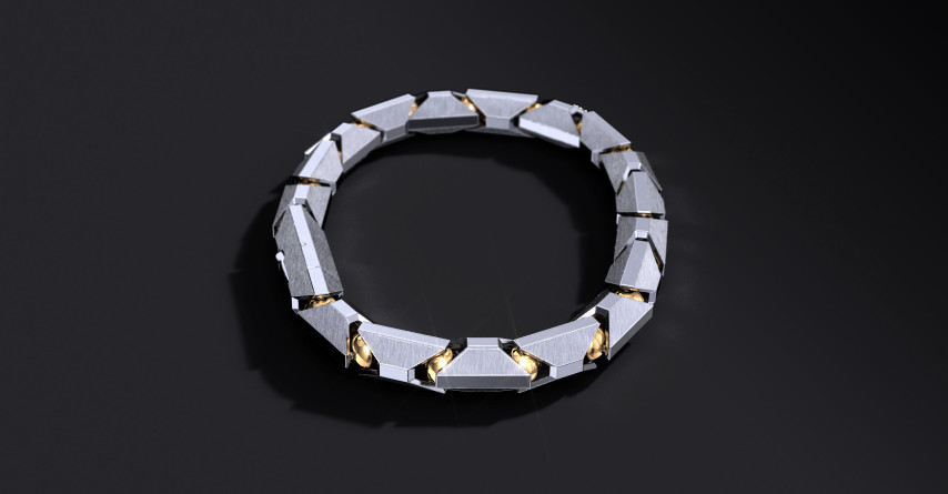 Bransoleta "Ironclad" – Srebrna Bransoletka 925 z Brązowymi Przegubami Kulowymi