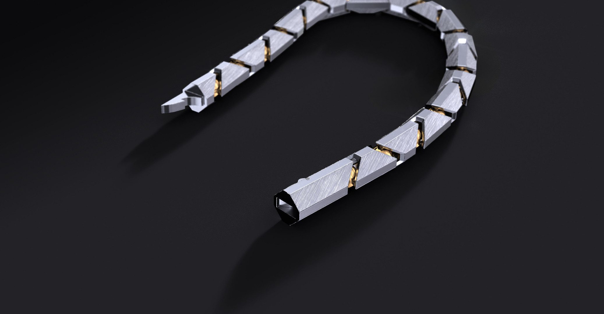 Bransoleta "Ironclad" – Srebrna Bransoletka 925 z Brązowymi Przegubami Kulowymi