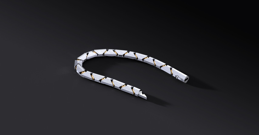 Bransoleta "Ironclad" – Srebrna Bransoletka 925 z Brązowymi Przegubami Kulowymi