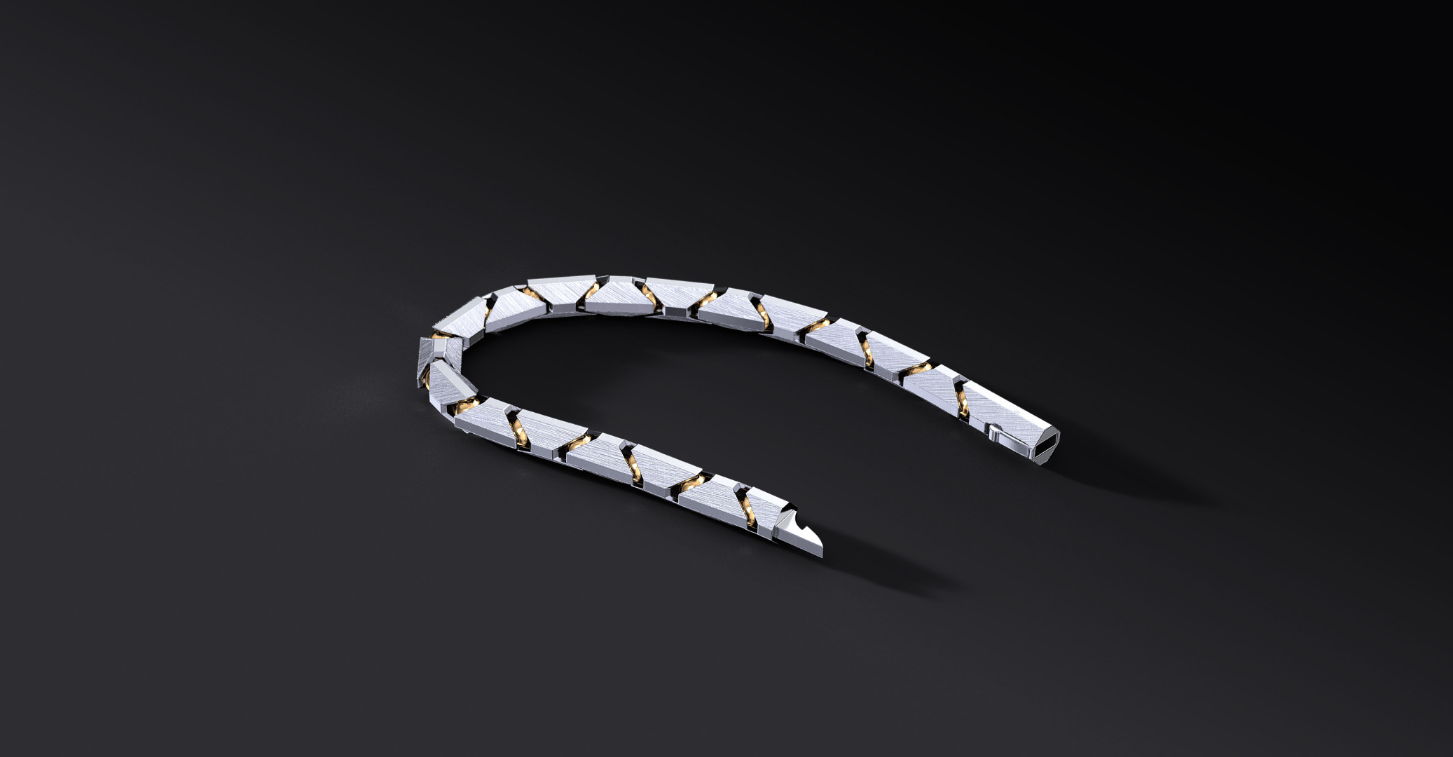 Bransoleta "Ironclad" – Srebrna Bransoletka 925 z Brązowymi Przegubami Kulowymi