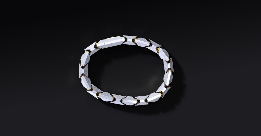 Bransoleta "Ironclad" – Srebrna Bransoletka 925 z Brązowymi Przegubami Kulowymi