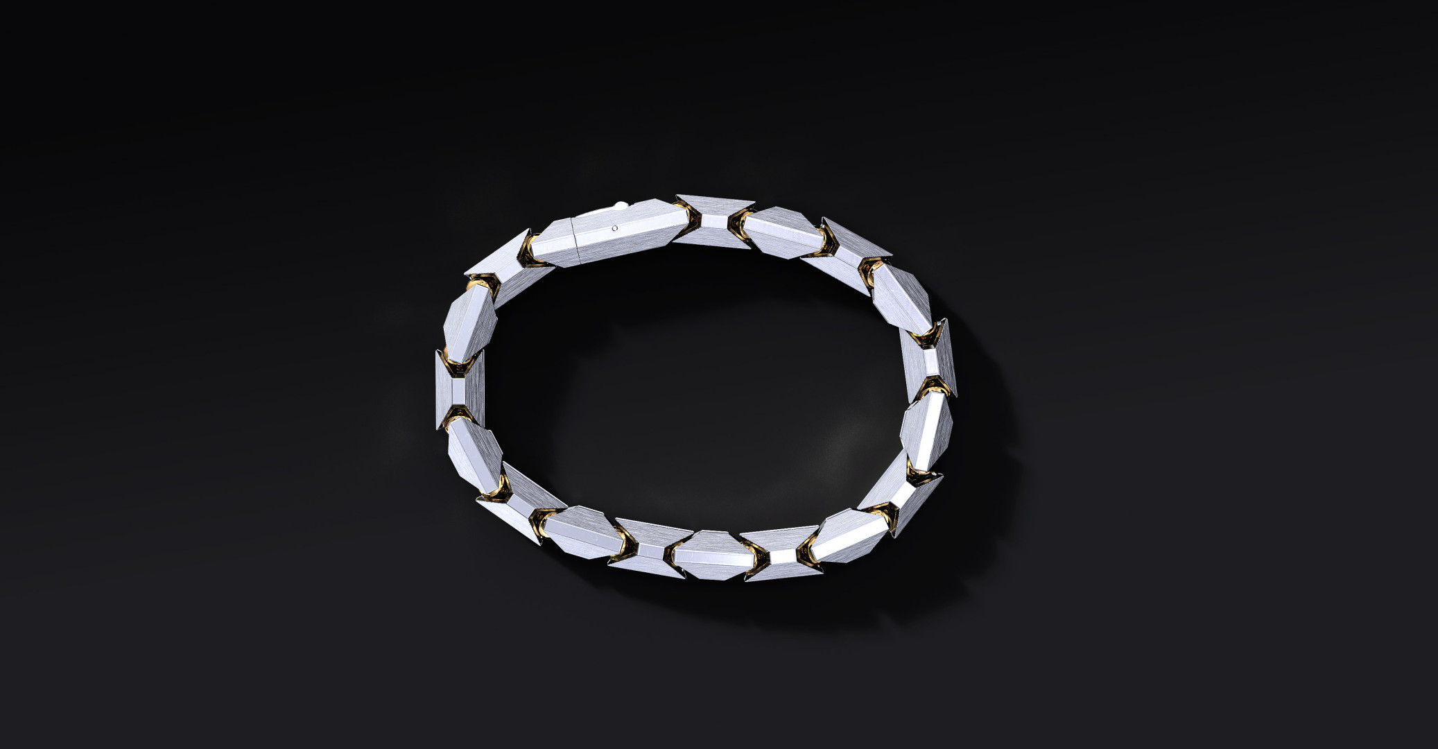 Bransoleta "Ironclad" – Srebrna Bransoletka 925 z Brązowymi Przegubami Kulowymi