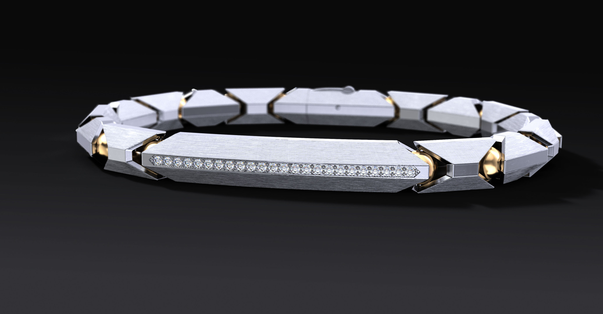 Bransoleta "Ironclad Pave" – Srebrna Bransoletka 925 z Cyrkoniami