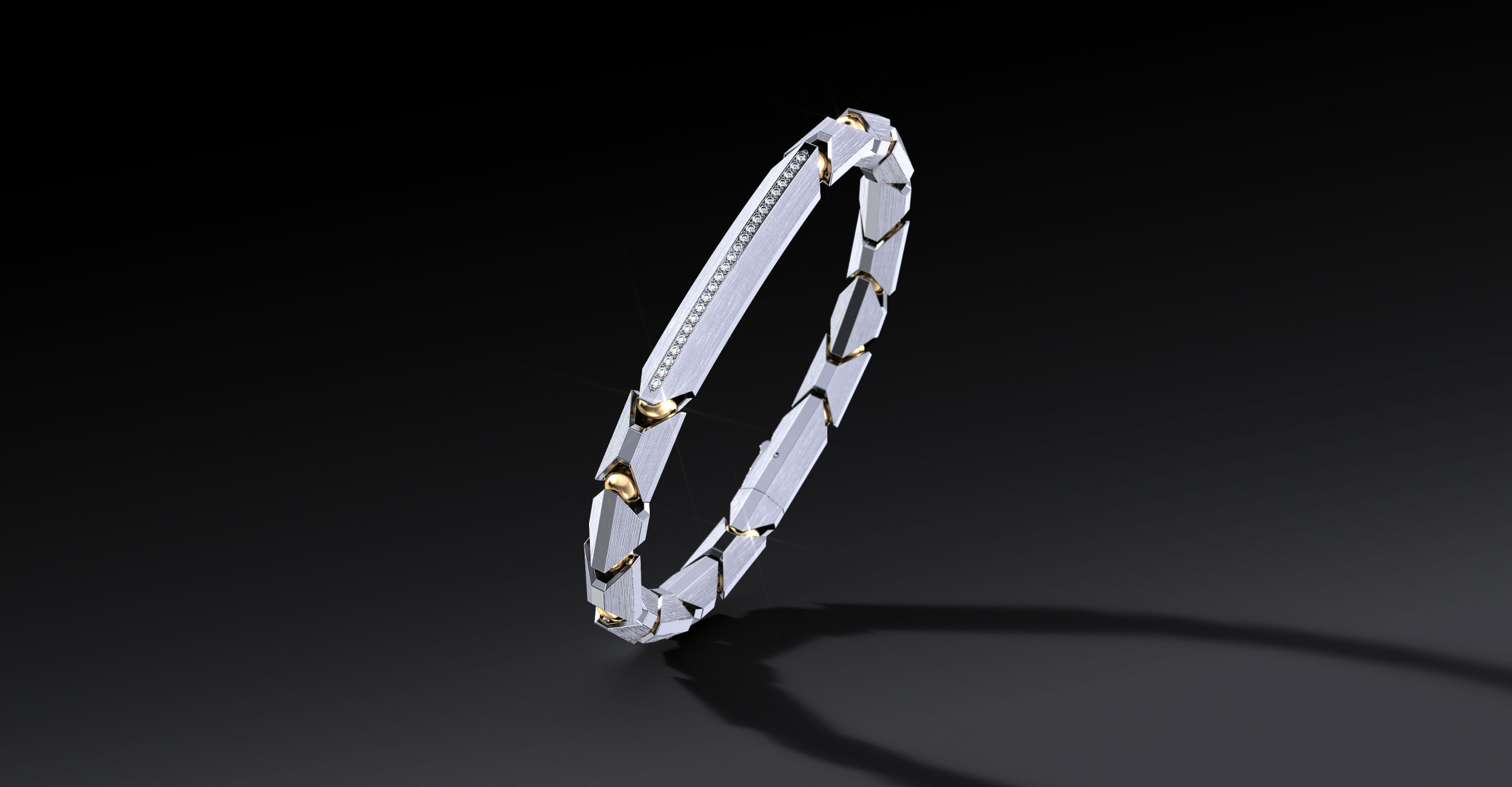 Bransoleta "Ironclad Pave" – Srebrna Bransoletka 925 z Cyrkoniami