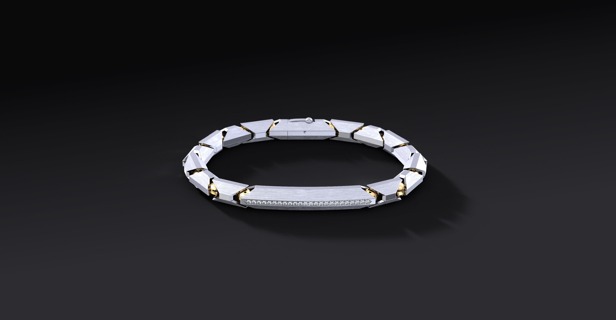 Bransoleta "Ironclad Pave" – Srebrna Bransoletka 925 z Cyrkoniami