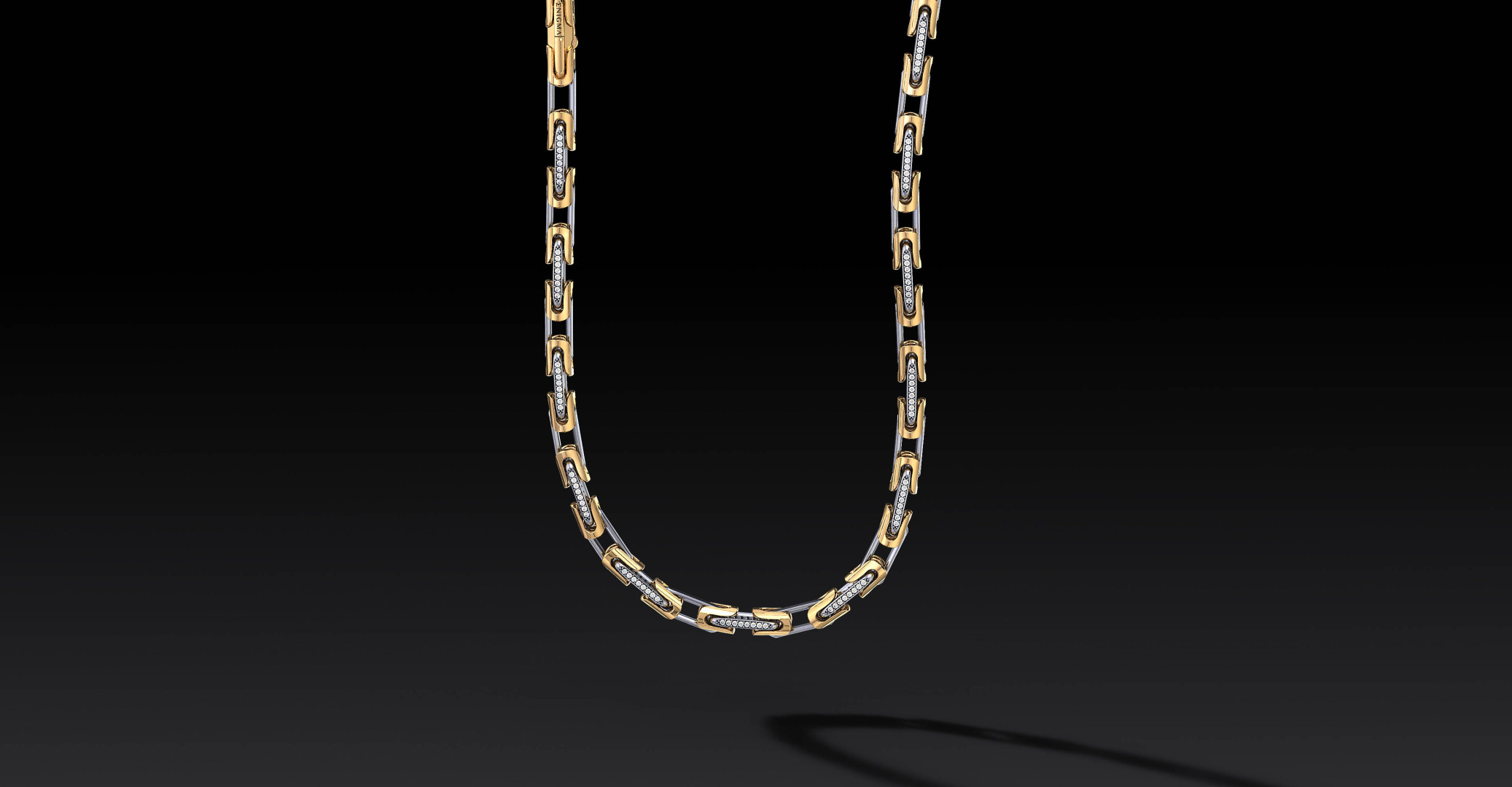 Łańcuch "Sentinel" 6mm Ag 925 + Au 585 I ENIGMA Jubiler Łańcuch "Sentinel" 6mm Ag 925 + Au 585 I ENIGMA Jubiler