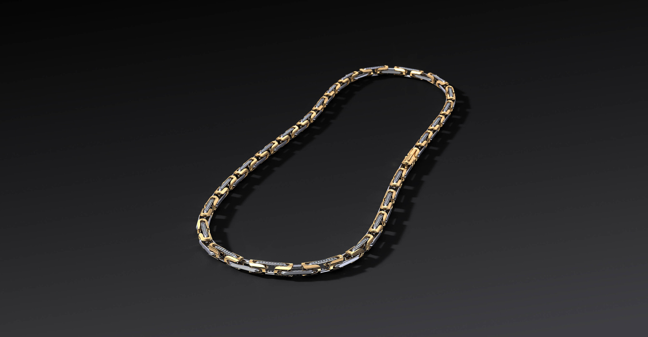 Łańcuch "Sentinel" 6mm Ag 925 + Au 585 I ENIGMA Jubiler Łańcuch "Sentinel" 6mm Ag 925 + Au 585 I ENIGMA Jubiler