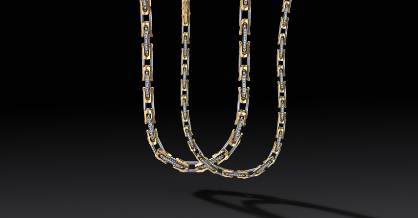 Łańcuch "Sentinel" 6mm Ag 925 + Au 585 I ENIGMA Jubiler Łańcuch "Sentinel" 6mm Ag 925 + Au 585 I ENIGMA Jubiler