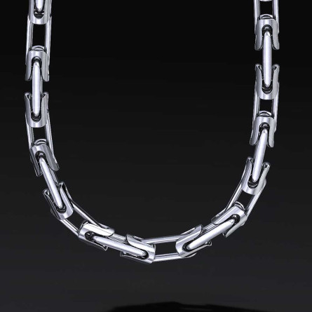 Łańcuch "Sentinel Pave" 8mm – Srebrny Łańcuszek 925 z Cyrkoniami