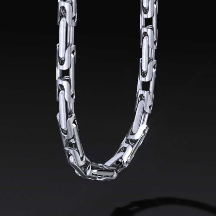 Łańcuch "Sentinel Pave" 8mm – Srebrny Łańcuszek 925 z Cyrkoniami