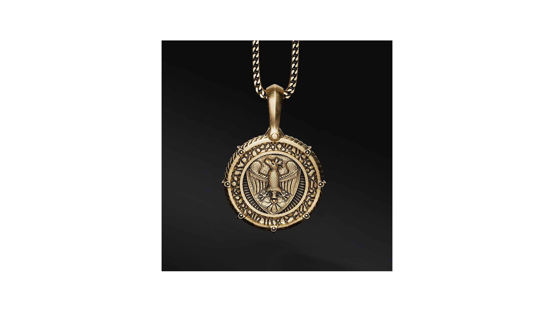 Medalion Bolesława Chrobrego – złocony brąz, łańcuszek stalowy | Korona Tysiąclecia