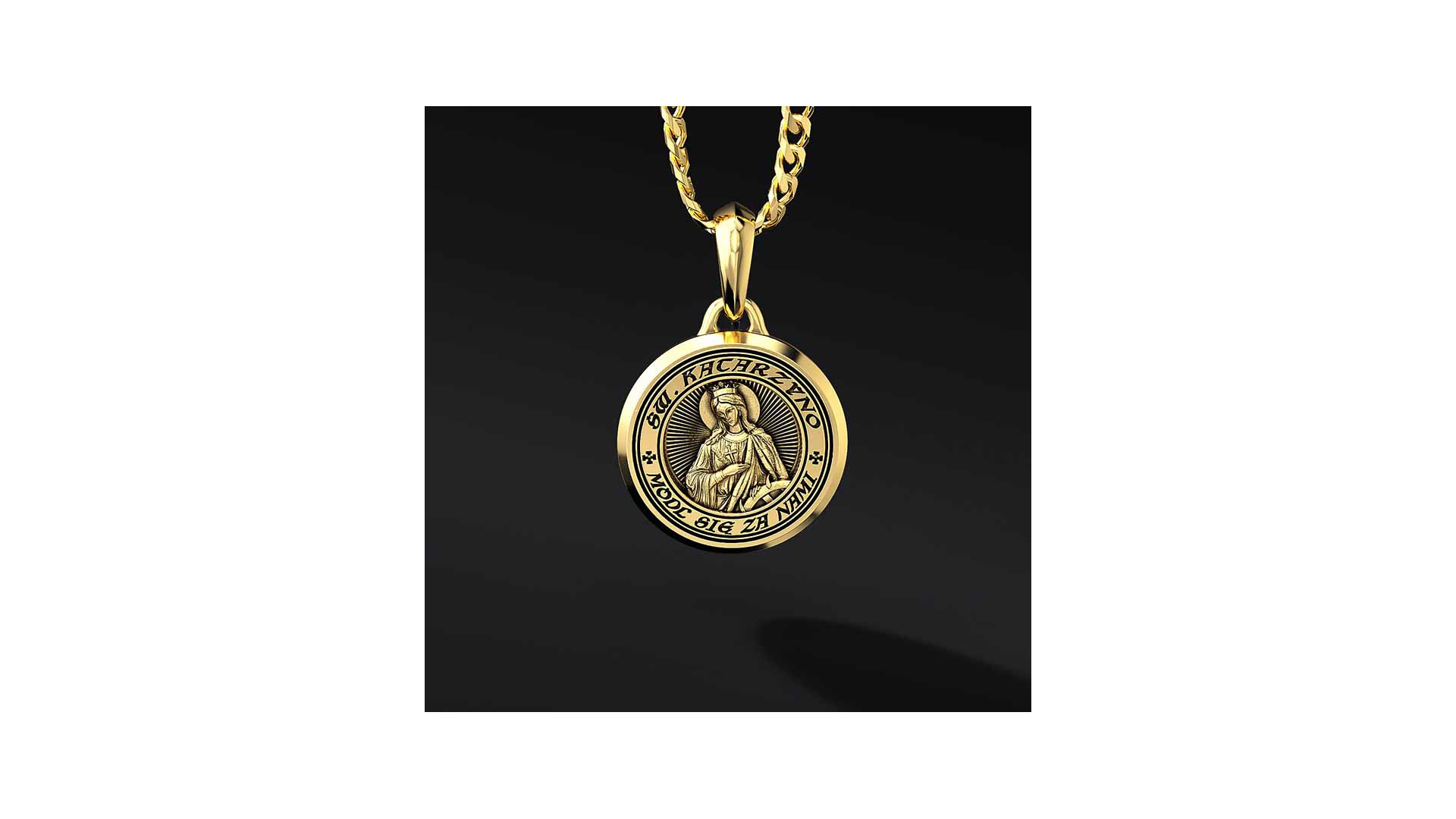 Złoty Medalik ze św. Katarzyną  I ENIGMA Jubiler