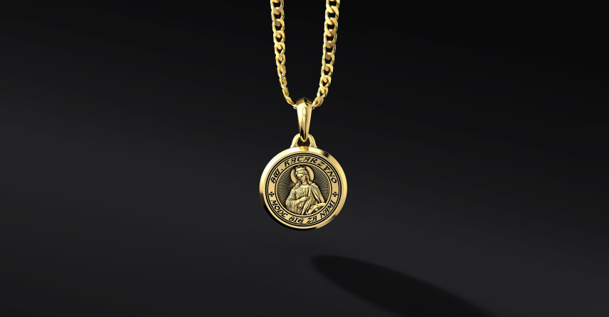 Złoty Medalik ze św. Katarzyną  I ENIGMA Jubiler