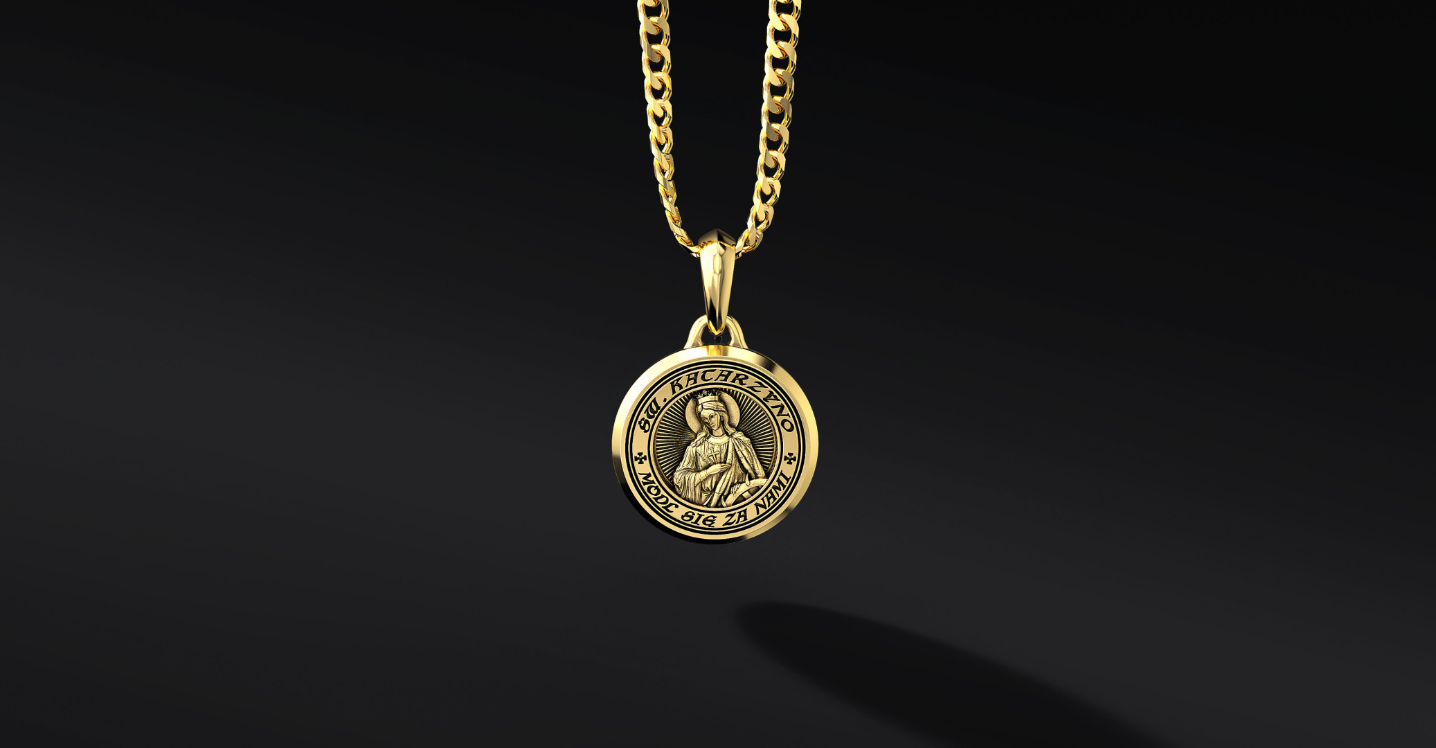 Złoty Medalik ze św. Katarzyną  I ENIGMA Jubiler