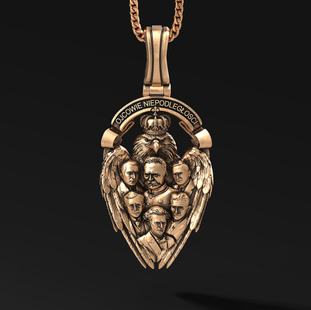 Zawieszka Ojcowie Niepodległości z brązu – symbol historii i jedności