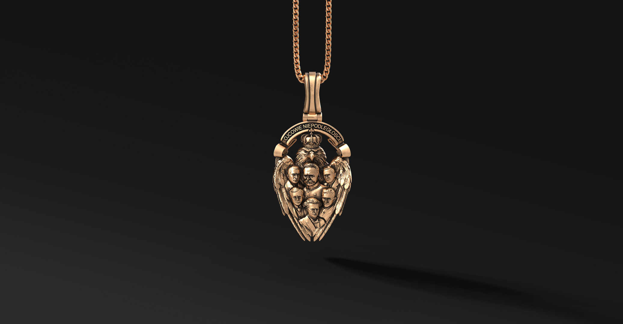 Zawieszka Ojcowie Niepodległości z brązu – symbol historii i jedności