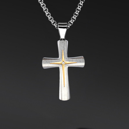 Krzyżyk „Plain” – stal szlachetna z łańcuszkiem