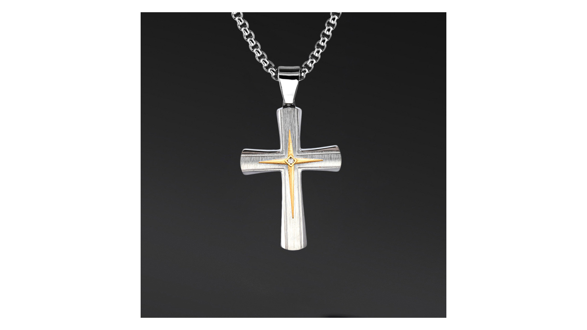 Krzyżyk „Plain” – stal szlachetna z łańcuszkiem