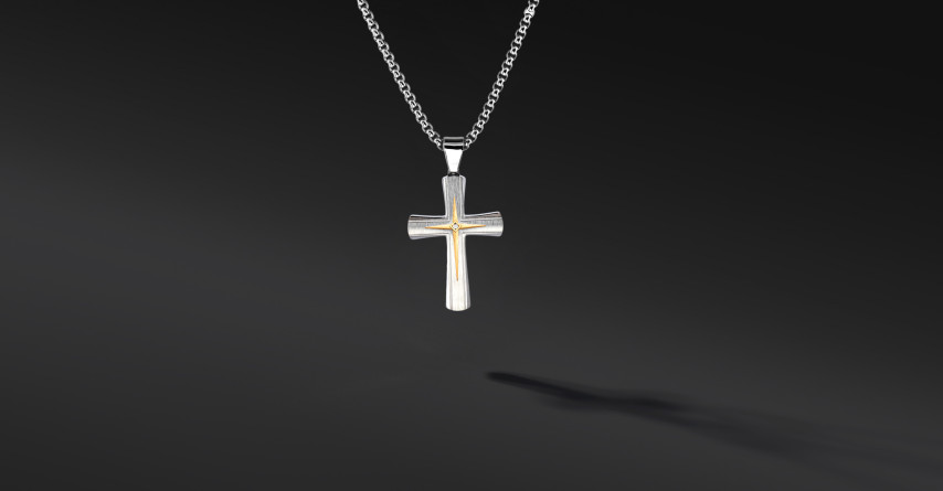 Krzyżyk „Plain” – stal szlachetna z łańcuszkiem