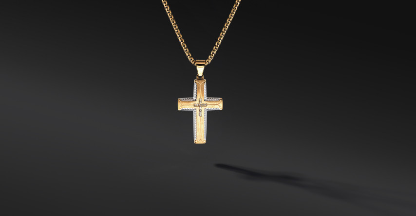 Krzyżyk „Cast” Gold – stal szlachetna z łańcuszkiem