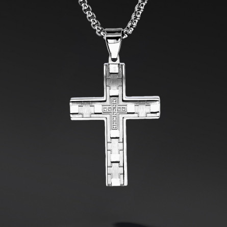 Krzyżyk „Sentro” – stal szlachetna z łańcuszkiem