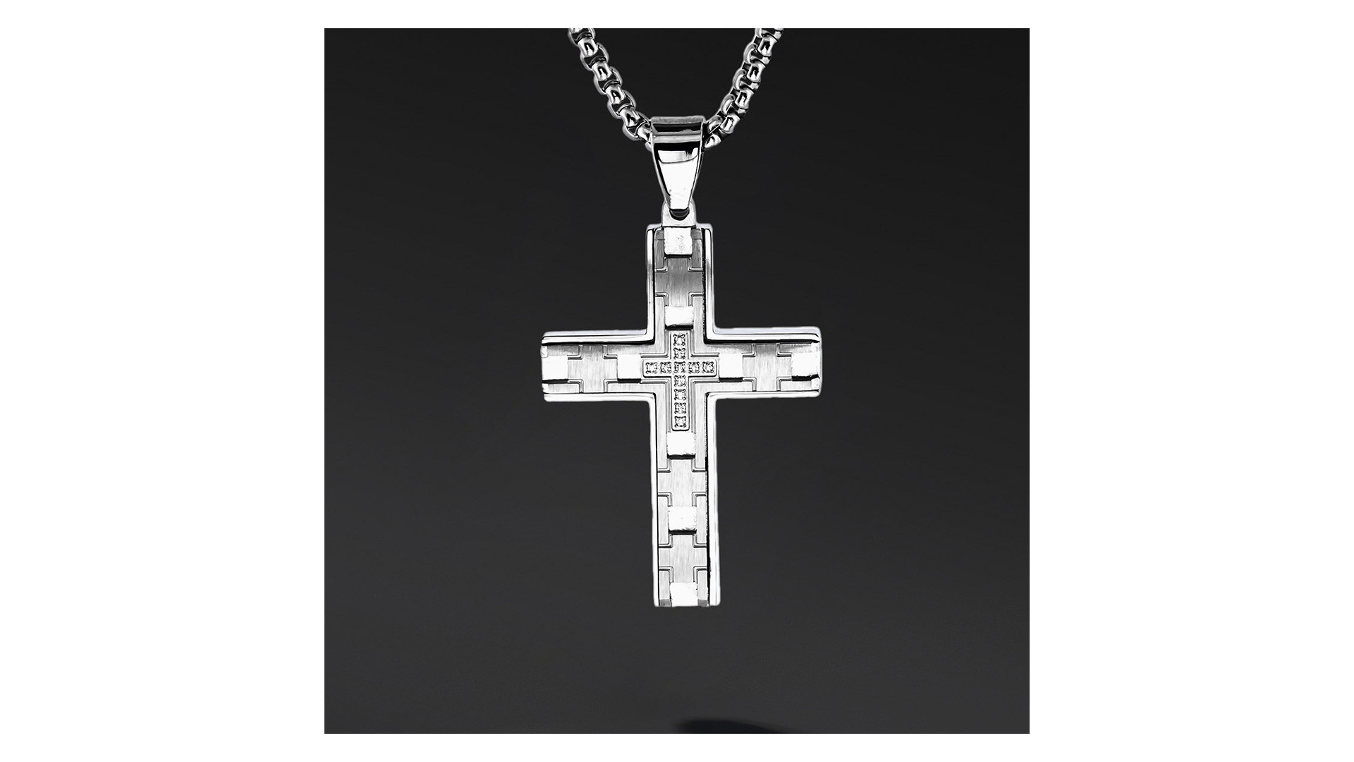 Krzyżyk „Sentro” – stal szlachetna z łańcuszkiem