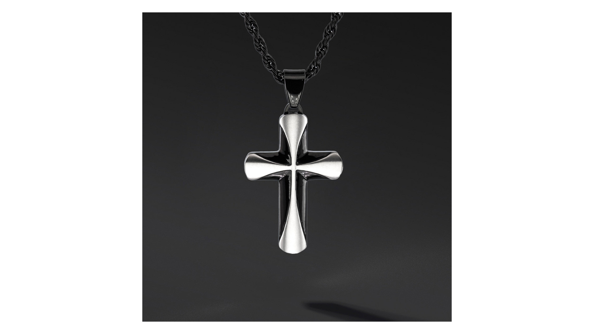 Krzyżyk „Vanguard” Black – stal szlachetna z łańcuszkiem Krzyżyk „Vanguard” Black – stal szlachetna z łańcuszkiem