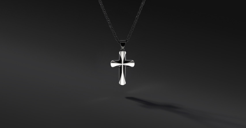 Krzyżyk „Vanguard” Black – stal szlachetna z łańcuszkiem Krzyżyk „Vanguard” Black – stal szlachetna z łańcuszkiem