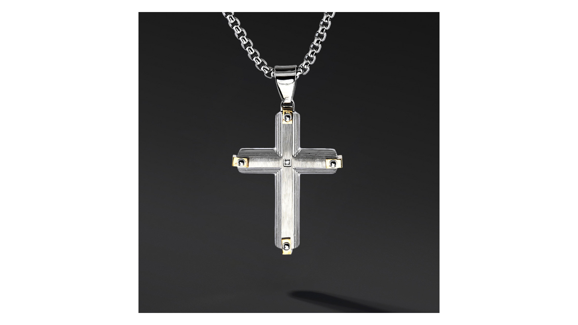 Krzyżyk „Varen” Silver – stal szlachetna z łańcuszkiem