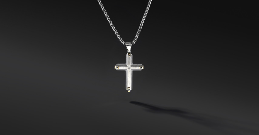 Krzyżyk „Varen” Silver – stal szlachetna z łańcuszkiem