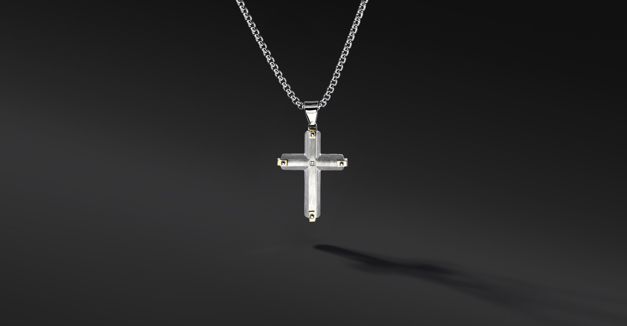 Krzyżyk „Varen” Silver – stal szlachetna z łańcuszkiem