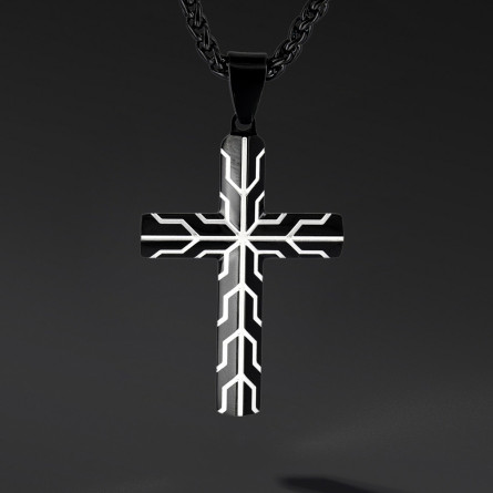 Krzyżyk „Vector” – stal szlachetna z łańcuszkiem