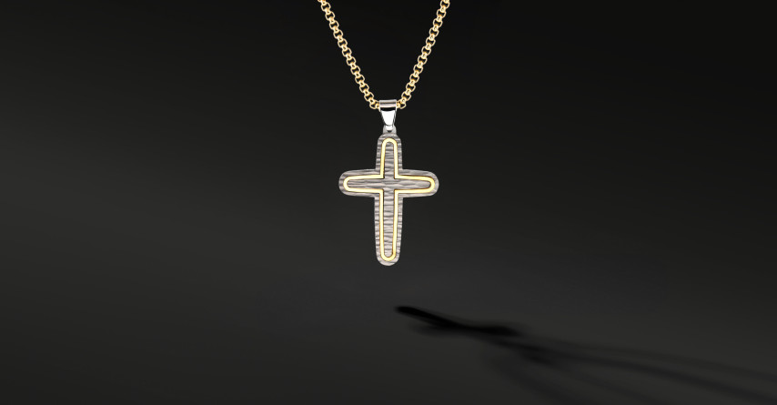 Krzyżyk „Axis” Gold – stal szlachetna z łańcuszkiem Krzyżyk „Axis” Gold – stal szlachetna z łańcuszkiem