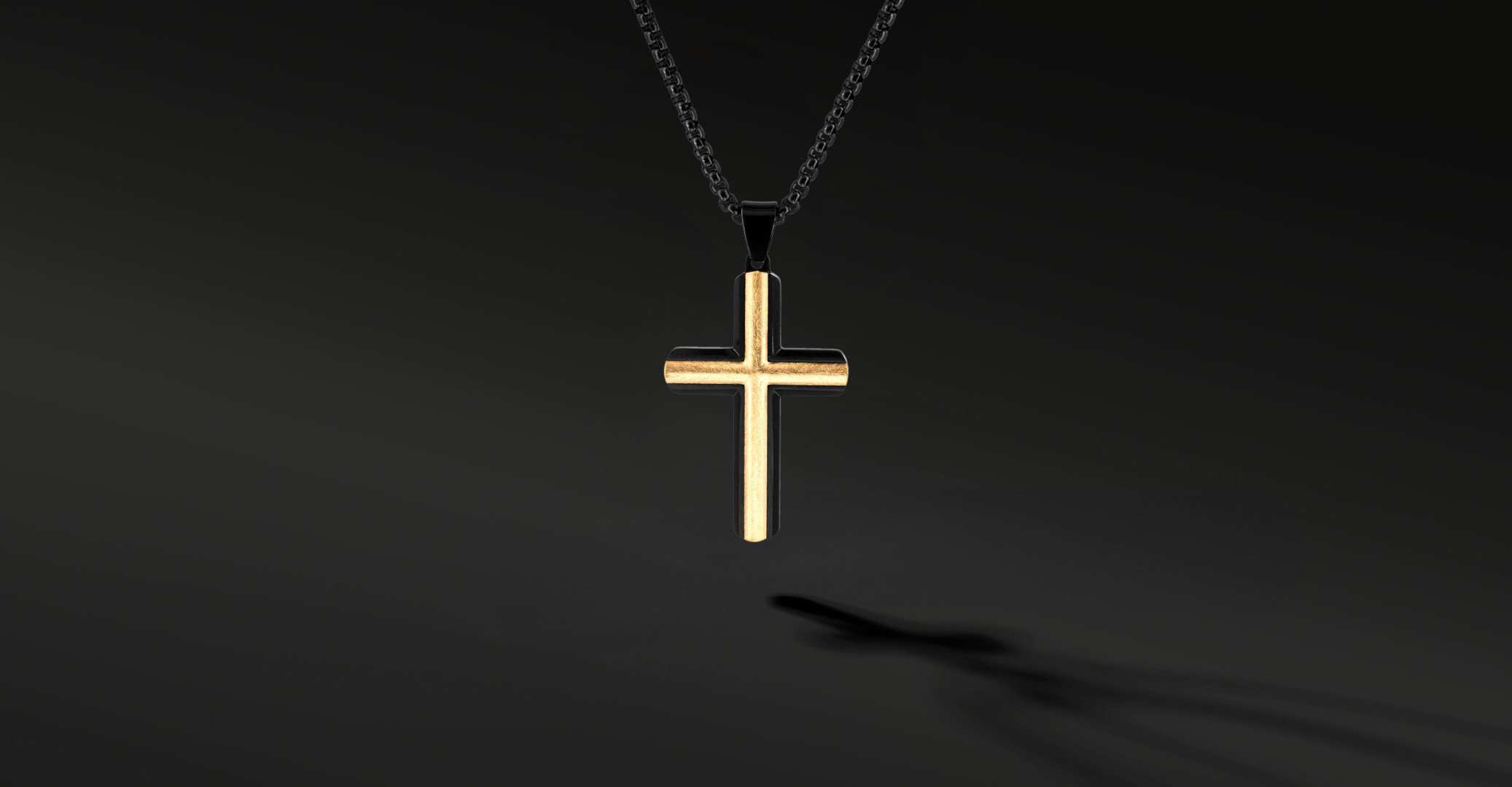Krzyżyk „Onyx” – stal szlachetna z łańcuszkiem
