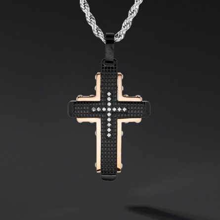 Krzyżyk „Gridlock” – stal szlachetna z łańcuszkiem