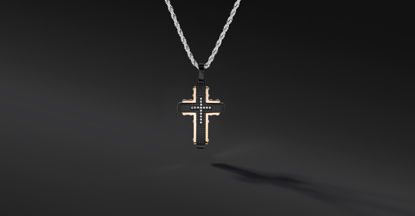 Krzyżyk „Gridlock” – stal szlachetna z łańcuszkiem