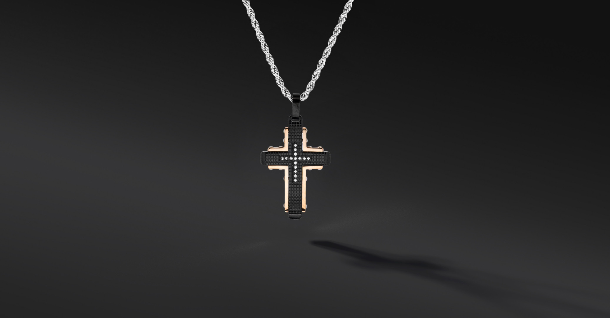 Krzyżyk „Gridlock” – stal szlachetna z łańcuszkiem