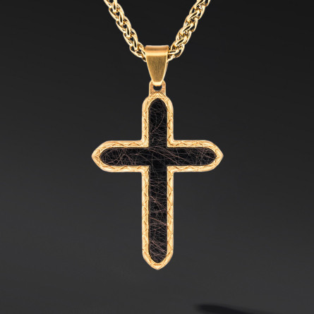 Krzyżyk „Altara” Gold – stal szlachetna z łańcuszkiem