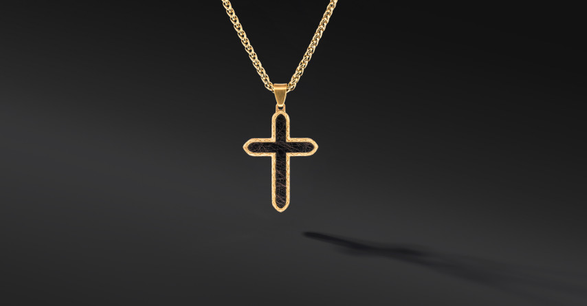 Krzyżyk „Altara” Gold – stal szlachetna z łańcuszkiem